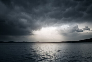 storm clouds over the sea