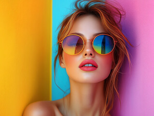 Bright colors and stylish sunglasses showcase summer vibes
