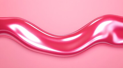 Smooth and Shiny Pink Wave on Soft Pastel Background Creating a Playful and Elegant Visual Texture