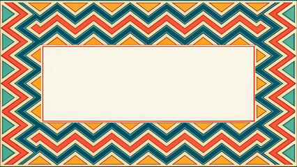 Geometric zigzag border frame repeat pattern. Perfect for modern event invitations, graphic design projects, or bold decor. Surface pattern design