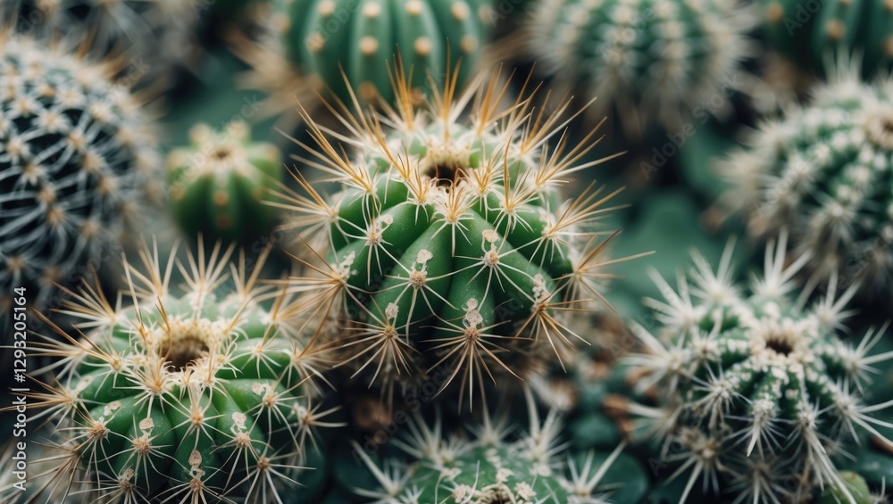 Poster cactus cluster close-up natural texture with empty space for overlay text and design elements