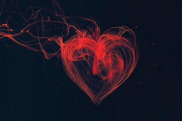 Romantic Red Heart Digital Illustration