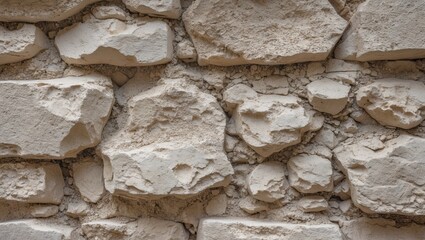 Rough textured stone wall background showcasing natural stone formations and uneven surfaces ideal for design projects and architectural visualization.
