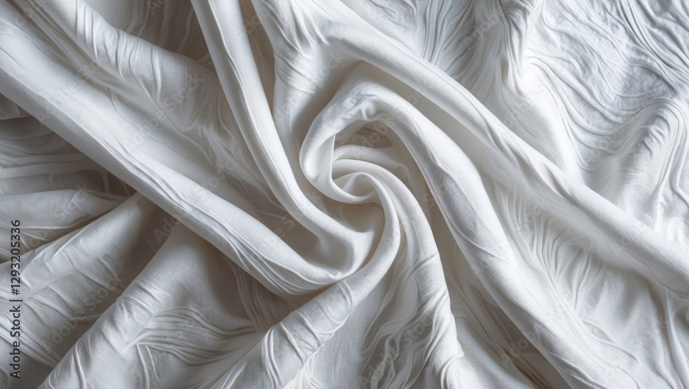 Poster elegant white silk fabric texture with intricate folds creating a soft abstract background for sophi