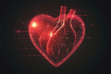 Romantic Red Heart Digital Illustration