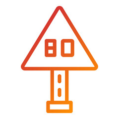 Vector Design 80 Speed Limit Icon Style