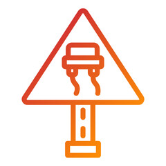Vector Design Slippery Road Icon Style