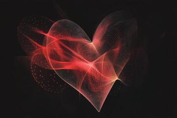 Romantic Red Heart Digital Illustration