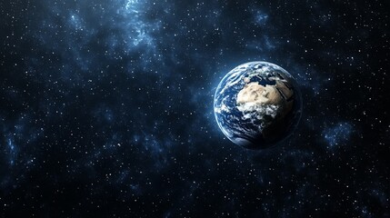 Obraz premium Earth globe in starry space, symbolizing unity and infinite possibilities.