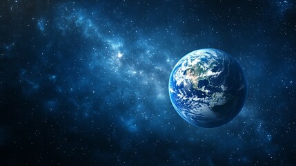 Fototapeta premium Earth globe in starry space, symbolizing unity and infinite possibilities.