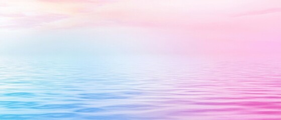 Obraz premium A beautiful blue, pink and purple ocean with a horizon in the background