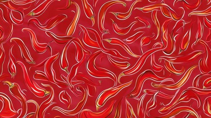 Stunning Red Chili Pepper Pattern Design for Home Decor