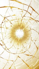 Golden Fractured Glass Art: A Stunning Abstract Design