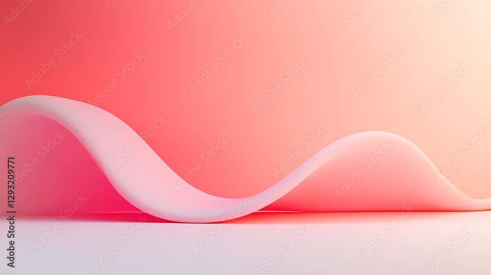 Poster smooth pink wave on gradient background in soft lighting for abstract art and design themes