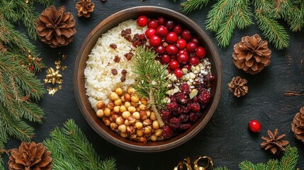 Christmas Rice Bowl: Festive Cranberries, Hazelnuts & Rice