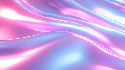 Soft Abstract Waves of Shimmering Pink and Blue Light on Smooth Satin Fabric for Modern Backgrounds