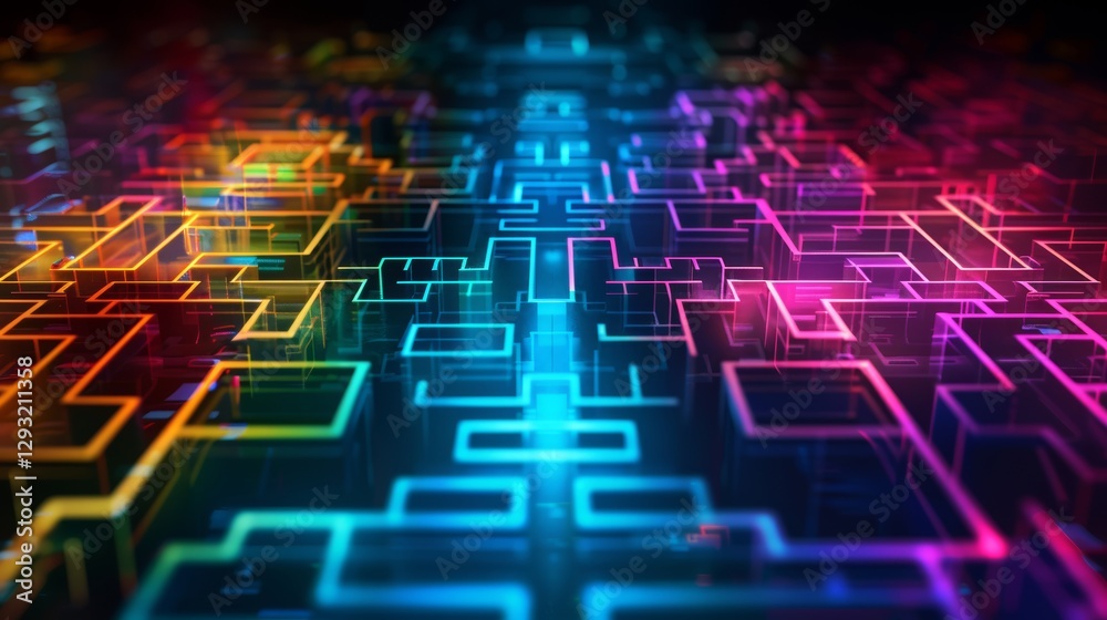 Poster digital technology background. square shapes background. futuristic technology. abstract technology 