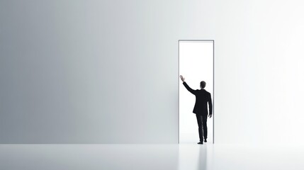 Executive departures with a colleague waving goodbye. Featuring leadership change and transition