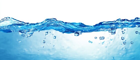 A blue wave with many small bubbles