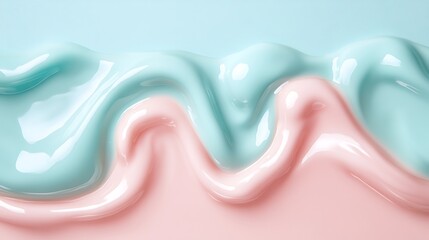 Soft Fluid Colors of Pink and Blue Wave on a Light Background for Creative Design and Art Projects