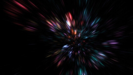 Abstract red and violet shiny sparkles. Fantastic holiday background. Digital fractal art.