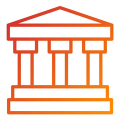 Vector Design Greek Temple Icon Style