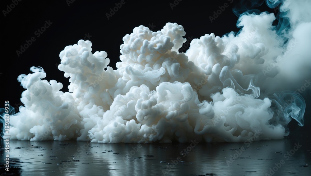 Canvas Prints dynamic white smoke formations on dark background for abstract textures and visual effects