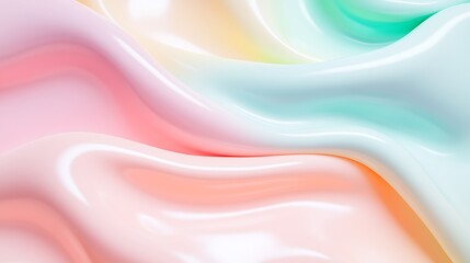 Soft Pastel Waves of Color Flowing Together in a Serene and Calming Abstract Background