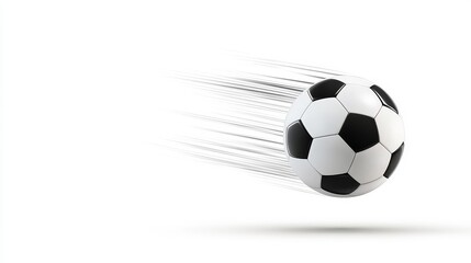 Obraz premium Soccer Ball in Motion with Speed Lines on White Background