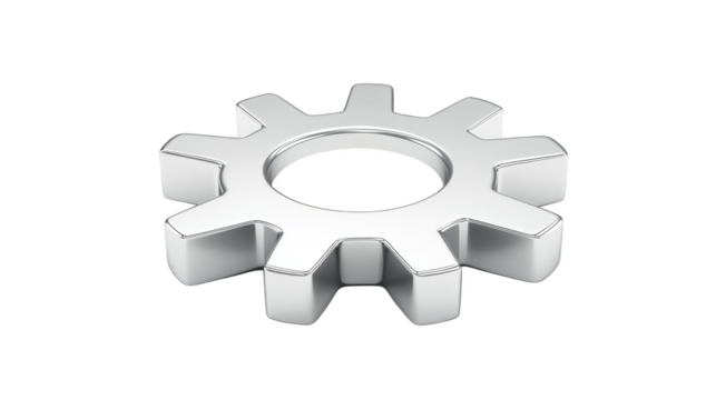 Gear wheel on computer screen, exploring settings, configuration, and technology integration in digital environments