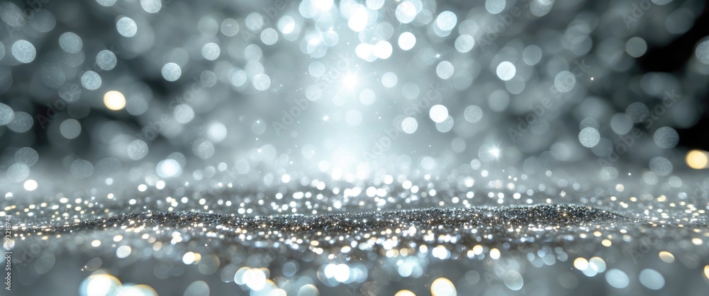 Wall mural glittering white bokeh background with soft focus for elegant displays and design projects, perfect 