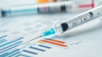 Medical syringe with glowing liquid symbolizes modern vaccination and healthcare advancements.