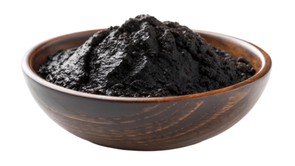 Shilajit powerful energy Madison black stone old  traditional Madison isolated transparent background 