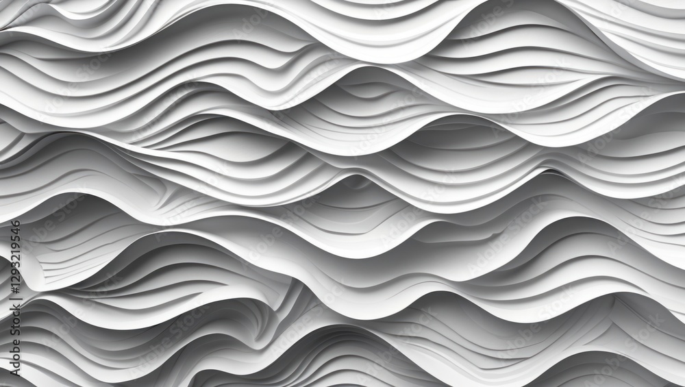 Poster Textured White Paper Background with Abstract Wave Patterns for Creative Design and Print Applications