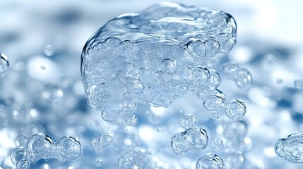 Water Bubbles Rising in Liquid