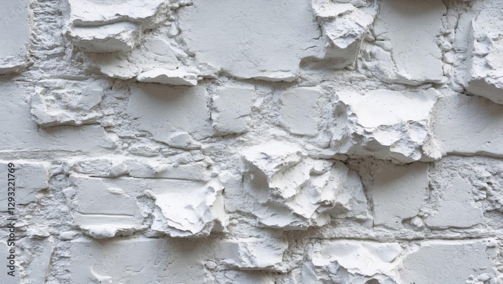 Poster textured white wall with rough paint on an irregular surface creating a weathered and distressed app