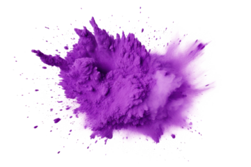 purple pigment powder explosion blaste isolated on white or transparent png