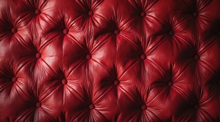 Elegant red leather tufted background for luxurious interior design or fashion applications.