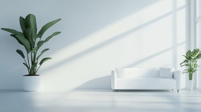 Modern office lobby with minimal design, embodying simplicity and professionalism in a clean, natural light setting.