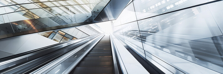 Obraz premium Modern Architecture Escalator Perspective