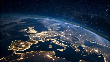 A Breathtaking View of Earth from Space at Night