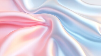 Fototapeta premium Soft Silky Fabric Draped in Gentle Pastel Colors of Pink and Blue for Elegant Textile Background or Design