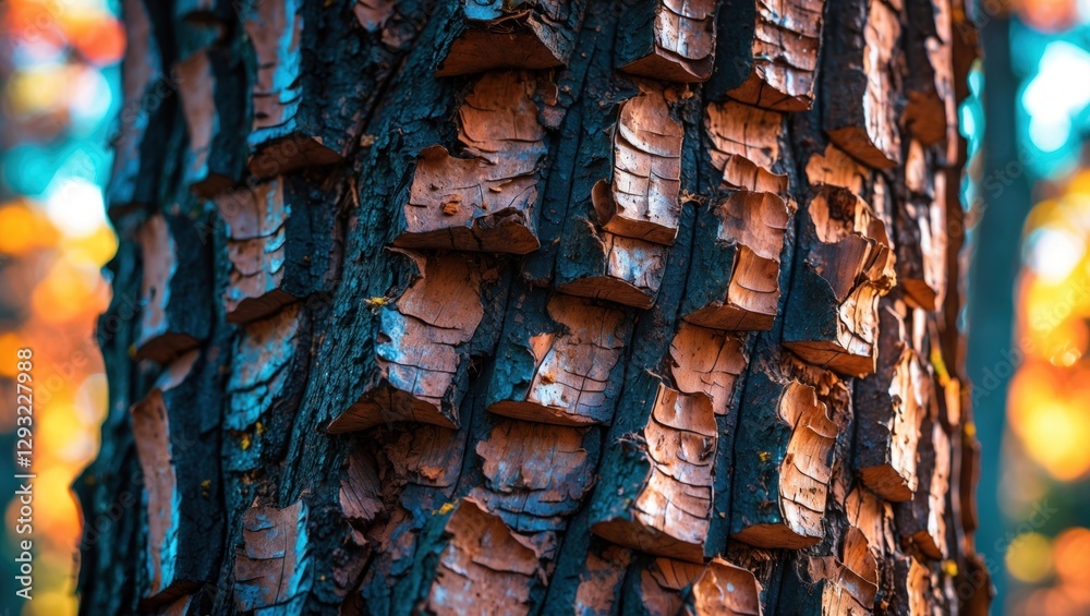 Canvas Prints intricate close-up of textured tree bark showcasing natural patterns and rich colors in sunlight ami