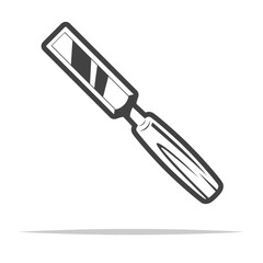 Chisel tool outline icon transparent vector isolated
