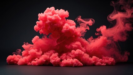 Fototapeta premium Vibrant Red Smoke Clouds Creating Dynamic Patterns on a Dark Background for Artistic and Creative Visuals