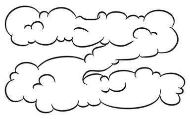 Abstract Unique Clouds Hand Drawing Illustration.Cloud shaped Bali island.