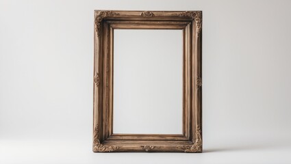 Vintage ornate picture frame on white background for artistic display or home decor projects