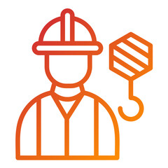 Crane Operator Vector Design Icon Style