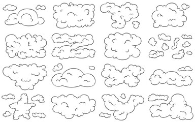 Abstract Unique Clouds Hand Drawing Illustration Collection