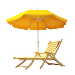 Beach Umbrella Summer Vacation on transparent background.
